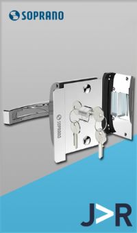 SOPRANO Fechadura El�trica Porta de Vidro, Inox Polido, V/A, Externa, Furo