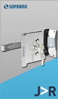 SOPRANO Fechadura El�trica Porta de Vidro, Inox Polido, V/A, Externa, Recorte
