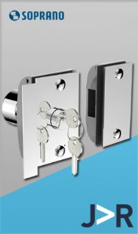 SOPRANO Fechadura El�trica Porta de Vidro, Inox Polido, V/V, Interna, Furo