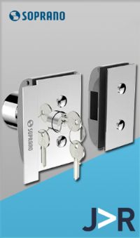 SOPRANO Fechadura El�trica Porta de Vidro, Inox Polido, V/V, Interna, Recorte